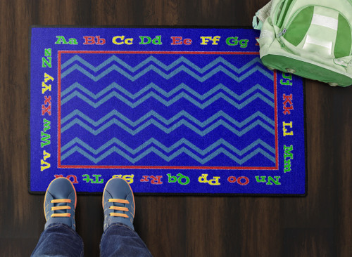 Blue Chevron Welcome Mat - Flagship CE346-08A Blue Chevron Welcome Mat - Flagship CE346-08A