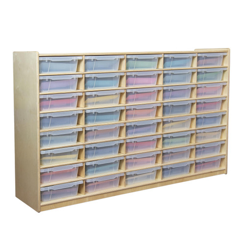 Wood Designs WD17581 Forty 4 Inch Letter Tray Storage Unit with Translucent Trays