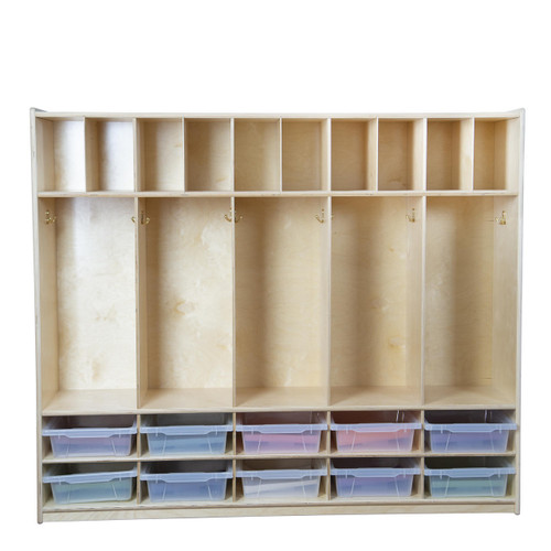 Locker and Communication Center with Translucent Trays - Wood Designs WD990096CT Locker and Communication Center with Translucent Trays - Wood Designs WD990096CT