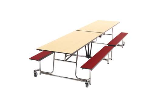 Rectangle Mobile Bench Cafeteria Table - AmTab 