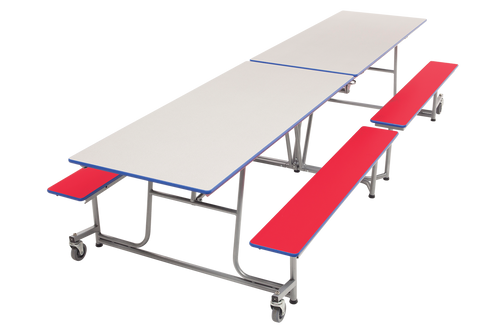 AmTab Rectangle Mobile Bench Cafeteria Table AmTab Rectangle Mobile Bench Cafeteria Table
