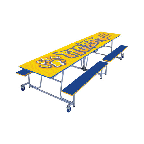AmTab Rectangle Mobile Bench Cafeteria Table AmTab Rectangle Mobile Bench Cafeteria Table