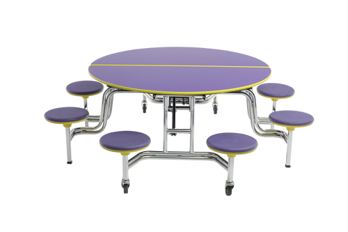 AmTab Round Mobile Stool Cafeteria Table AmTab Round Mobile Stool Cafeteria Table