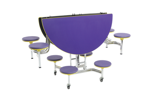 AmTab Round Mobile Stool Cafeteria Table AmTab Round Mobile Stool Cafeteria Table