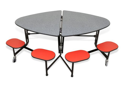 Mitchell Furniture Systems ST-4872-E4-8 Elliptical Table wth 8 Seats and Black Legs 