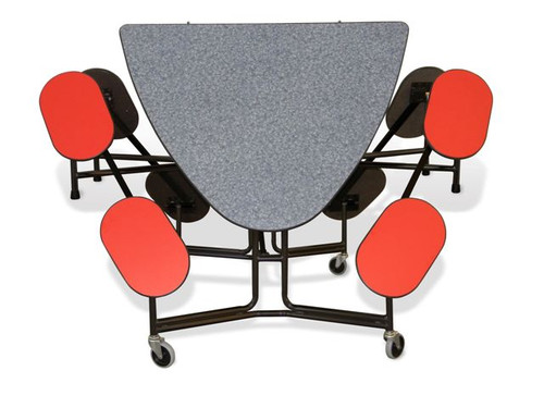 Mitchell Furniture Systems ST-4872-E4-8 Elliptical Table wth 8 Seats and Black Legs 