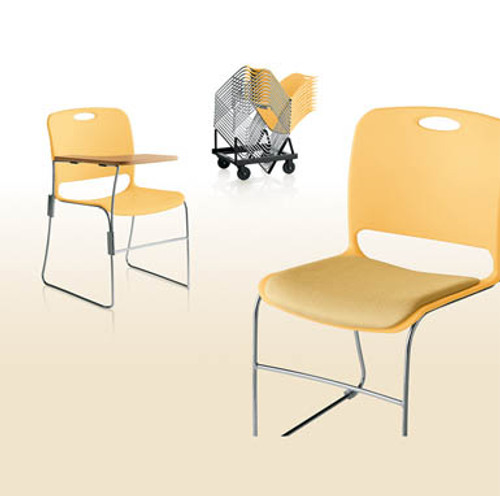 KI MSUS Sled Base Stacking Maestro Chair with Upholstered Seat