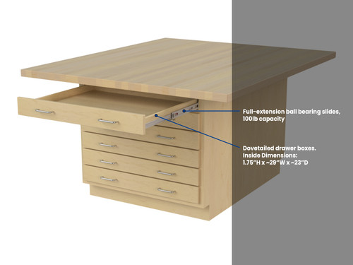 Hann AWS-3332U Craft and Project Workstation with 6 Drawers and Doors/Drawers