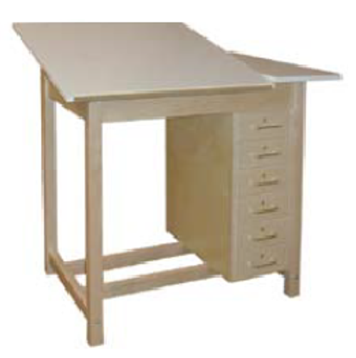 Hann WD-61 Two Section Drawing Table with 6 Drawers 42x30 Split Adjustable Top