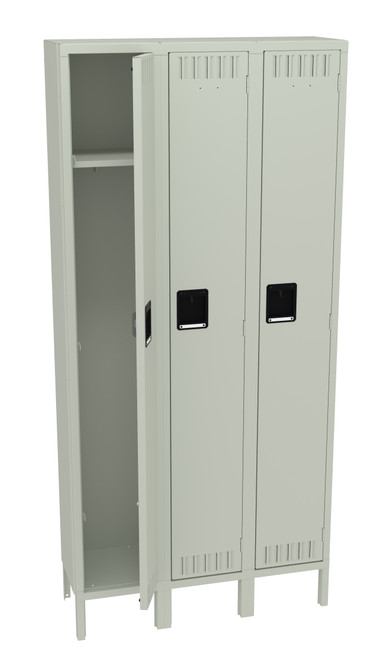 Tennsco STK-121272-3 Unassembled Steel Single Tier 3 Wide Locker with Legs 36 x 12 x 78