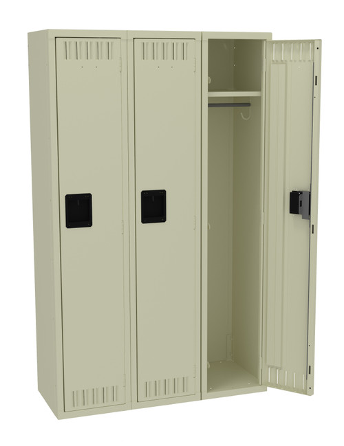 Tennsco STK-121560-C Unassembled Steel Single Tier 3 Wide Locker without Legs 36 x 15 x 60