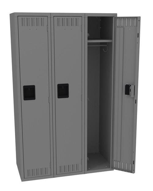 Tennsco STK-121860-C Unassembled Steel Single Tier 3 Wide Locker without Legs 36 x 18 x 60