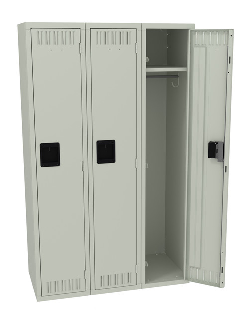 Tennsco STK-121860-C Unassembled Steel Single Tier 3 Wide Locker without Legs 36 x 18 x 60