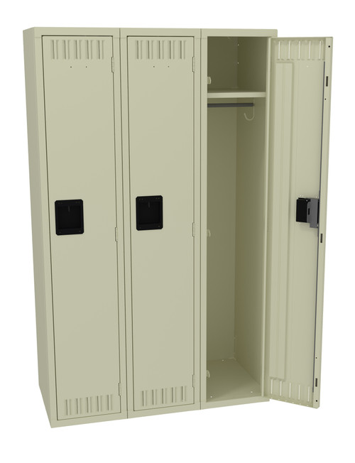 Tennsco STK-121860-C Unassembled Steel Single Tier 3 Wide Locker without Legs 36 x 18 x 60