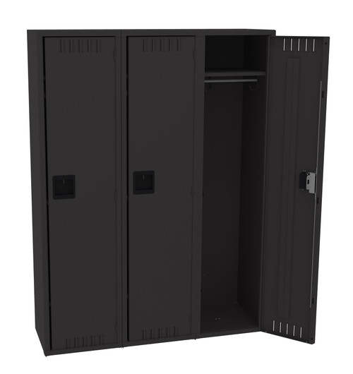 Tennsco STS-151560-C Steel Single Tier 3 Wide Locker without Legs 45x15x60 Fully Assembled