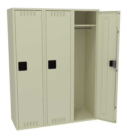 Tennsco STK-151860-C Unassembled Steel Single Tier 3 Wide Locker without Legs 45 x 18 x 60