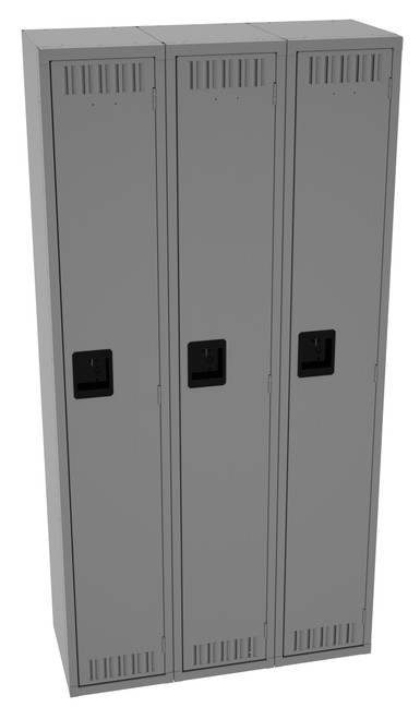 Tennsco STK-121272-C Unassembled Steel Single Tier 3 Wide Locker without Legs 36 x 12 x 72