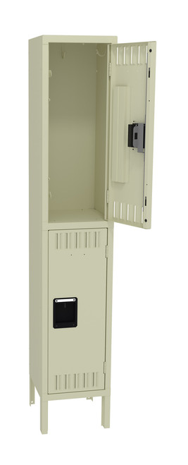 Tennsco DTK-121230-1 Unassembled Steel Double Tier Locker with Legs 12 x 12 x 66