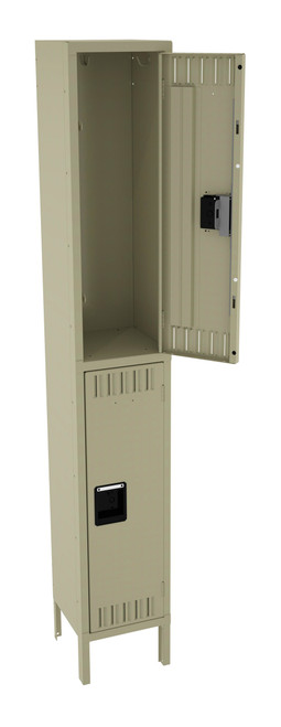 Tennsco DTK-121236-1 Unassembled Steel Double Tier Locker with Legs 12 x 12 x 78 