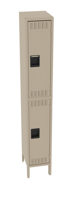 Tennsco DTK-121536-1 Unassembled Steel Double Tier Locker with Legs 12 x 15 x 78