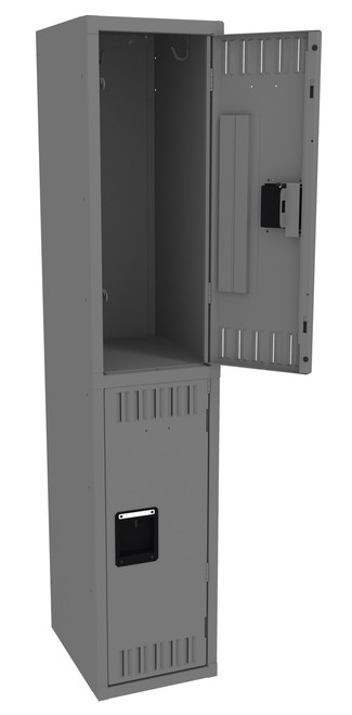 Tennsco DTK-121530-A Unassembled Steel Double Tier Locker without Legs 12 x 15 x 60
