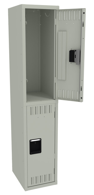 Tennsco DTK-121530-A Unassembled Steel Double Tier Locker without Legs 12 x 15 x 60