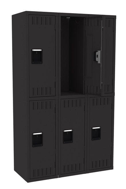 Tennsco DTK-121530-C Unassembled Steel Double Tier 3 Wide Locker without Legs 36 x 15 x 60