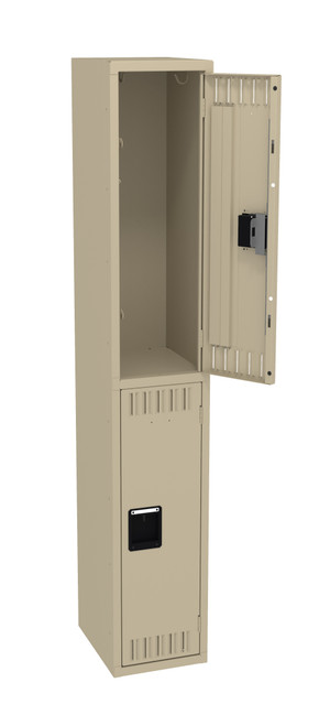 Tennsco DTK-121536-A Unassembled Steel Double Tier Locker without Legs 12 x 15 x 72 