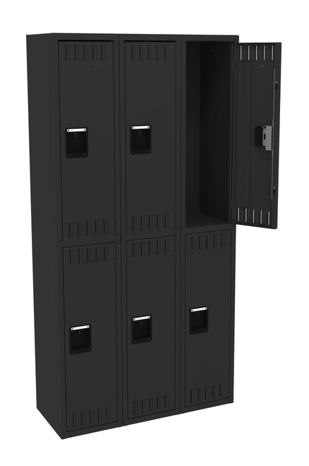 Tennsco DTK-121536-C Unassembled Steel Double Tier 3 Wide Locker without Legs 36 x 15 x 72 
