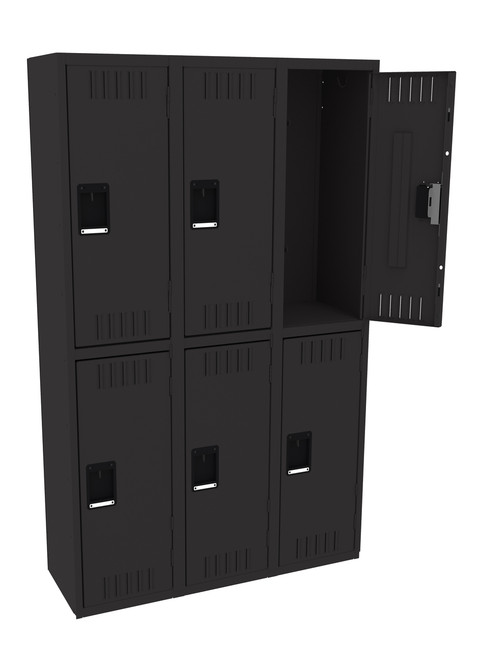 Tennsco DTK-151536-C Unassembled Steel Double Tier 3 Wide Locker without Legs 45 x 15 x 72
