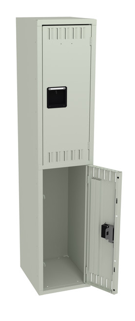 Tennsco DTK-151836-A Unassembled Steel Double Tier Locker without Legs 15 x 18 x 72 