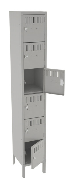 Tennsco BK6-121812-1 Unassembled Steel 6 Tier Box Lockers with Legs 12 x 18 x 78 Tennsco BK6-121812-1 Unassembled Steel 6 Tier Box Lockers with Legs 12 x 18 x 78