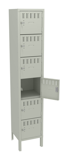 Tennsco BK6-151512-1 Unassembled Steel 6 Tier Box Lockers with Legs 15 x 15 x 78 Tennsco BK6-151512-1 Unassembled Steel 6 Tier Box Lockers with Legs 15 x 15 x 78