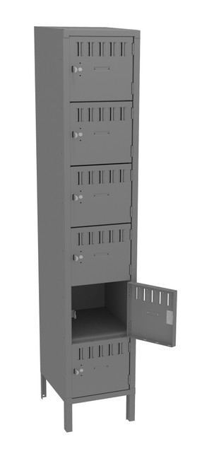 Tennsco BK6-151812-1 Unassembled Steel 6 Tier Box Lockers with Legs 15 x 18 x 78 Tennsco BK6-151812-1 Unassembled Steel 6 Tier Box Lockers with Legs 15 x 18 x 78