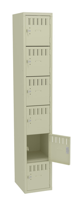 Tennsco BK6-121512-A Unassembled Steel 6 Tier Box Lockers without Legs 12 x 15 x 72 Tennsco BK6-121512-A Unassembled Steel 6 Tier Box Lockers without Legs 12 x 15 x 72