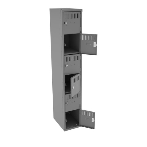 Tennsco BK6-121812-A Unassembled Steel 6 Tier Box Lockers without Legs 12 x 18 x 72  Tennsco BK6-121812-A Unassembled Steel 6 Tier Box Lockers without Legs 12 x 18 x 72
