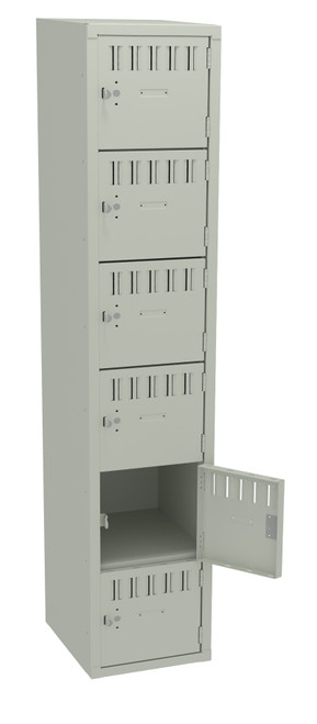 Tennsco BK6-151812-A Unassembled Steel 6 Tier Box Lockers without Legs 15 x 18 x 72 Tennsco BK6-151812-A Unassembled Steel 6 Tier Box Lockers without Legs 15 x 18 x 72
