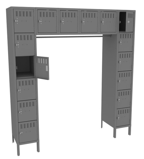 Tennsco SRK-721878-1 Steel 16 Person Locker with Legs 72x18x78 Tennsco SRK-721878-1 Steel 16 Person Locker with Legs 72x18x78