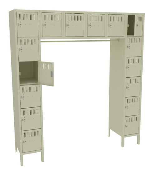 Tennsco SRK-721878-1 Steel 16 Person Locker with Legs 72x18x78 Tennsco SRK-721878-1 Steel 16 Person Locker with Legs 72x18x78