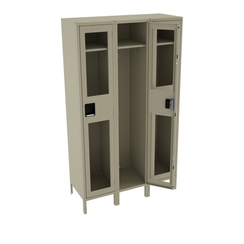 Tennsco CSL-151872-3 Steel Single Tier 3 Wide C Thru Locker with Legs 45x18x78  Tennsco CSL-151872-3 Steel Single Tier 3 Wide C Thru Locker with Legs 45x18x78