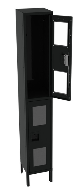 Tennsco CDL-121236-1 Steel Double Tier C Thru Locker with Legs 12x12x78  Tennsco CDL-121236-1 Steel Double Tier C Thru Locker with Legs 12x12x78