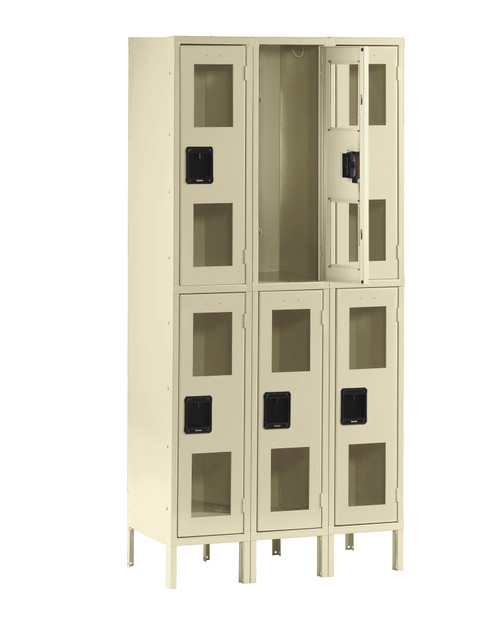 Tennsco CDL-121536-3 Steel Double Tier 3 Wide C Thru Locker with Legs 36x15x78 Tennsco CDL-121536-3 Steel Double Tier 3 Wide C Thru Locker with Legs 36x15x78