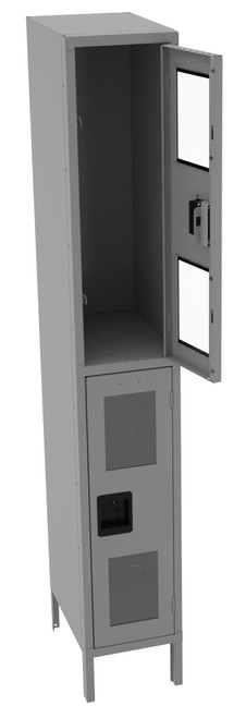 Tennsco CDL-121836-1 Steel Double Tier C Thru Locker with Legs 12x18x78 Tennsco CDL-121836-1 Steel Double Tier C Thru Locker with Legs 12x18x78