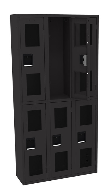 Tennsco CDL-121236-C Steel Double Tier 3 Wide C Thru Locker without Legs 36x12x72 Tennsco CDL-121236-C Steel Double Tier 3 Wide C Thru Locker without Legs 36x12x72