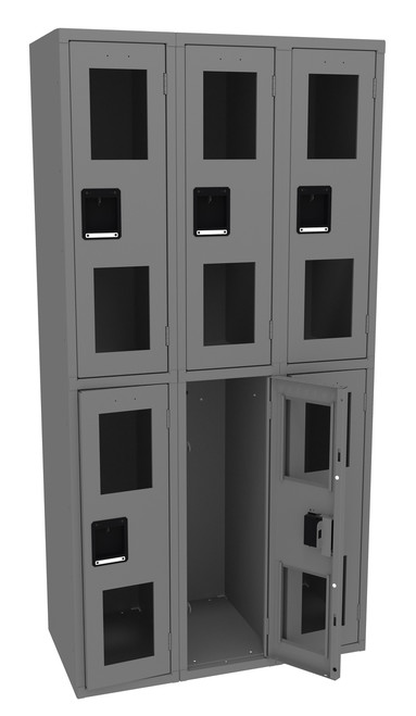 Tennsco CDL-121836-C Steel Double Tier 3 Wide C Thru Locker without Legs 36x18x72 Tennsco CDL-121836-C Steel Double Tier 3 Wide C Thru Locker without Legs 36x18x72
