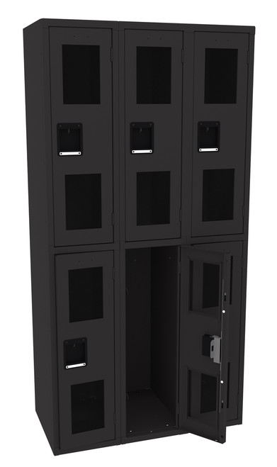 Tennsco CDL-121836-C Steel Double Tier 3 Wide C Thru Locker without Legs 36x18x72 Tennsco CDL-121836-C Steel Double Tier 3 Wide C Thru Locker without Legs 36x18x72