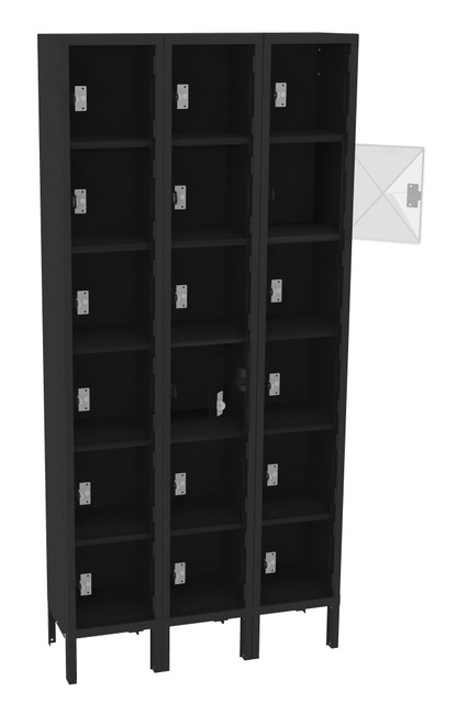 Tennsco CBL6-121212-3 Steel C Thru 3 Wide Box Locker with Legs 36x12x78 Tennsco CBL6-121212-3 Steel C Thru 3 Wide Box Locker with Legs 36x12x78