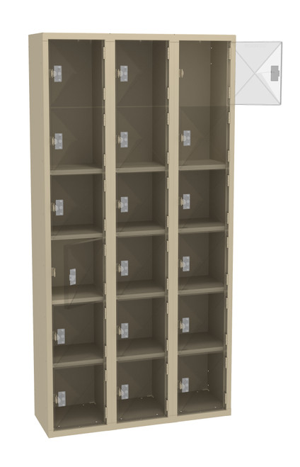 Tennsco CBL6-121212-C Steel C Thru 3 Wide Box Locker without Legs 36x12x72 Tennsco CBL6-121212-C Steel C Thru 3 Wide Box Locker without Legs 36x12x72