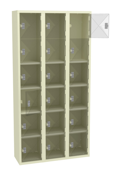 Tennsco CBL6-121212-C Steel C Thru 3 Wide Box Locker without Legs 36x12x72 Tennsco CBL6-121212-C Steel C Thru 3 Wide Box Locker without Legs 36x12x72