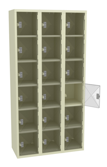 Tennsco CBL6-121512-C Steel C Thru 3 Wide Box Locker without Legs 36x15x72 Tennsco CBL6-121512-C Steel C Thru 3 Wide Box Locker without Legs 36x15x72